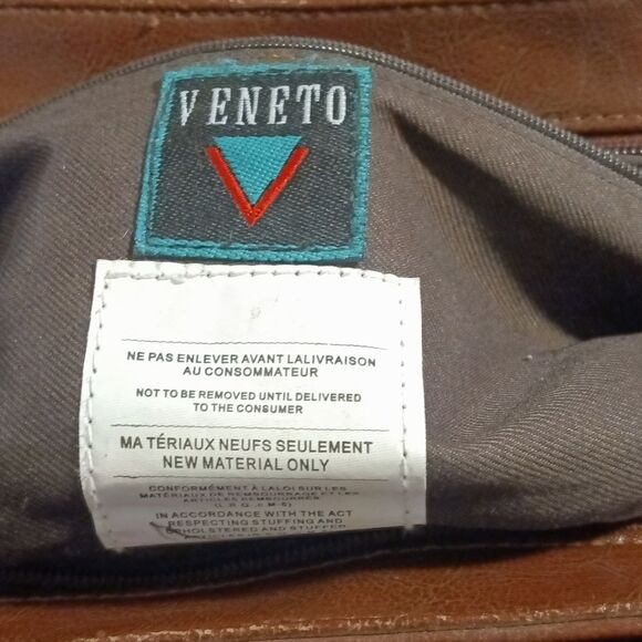 Veneto Italian Design Brown Leather 3 Compartment Top Handle Bag - Picture 9 of 10